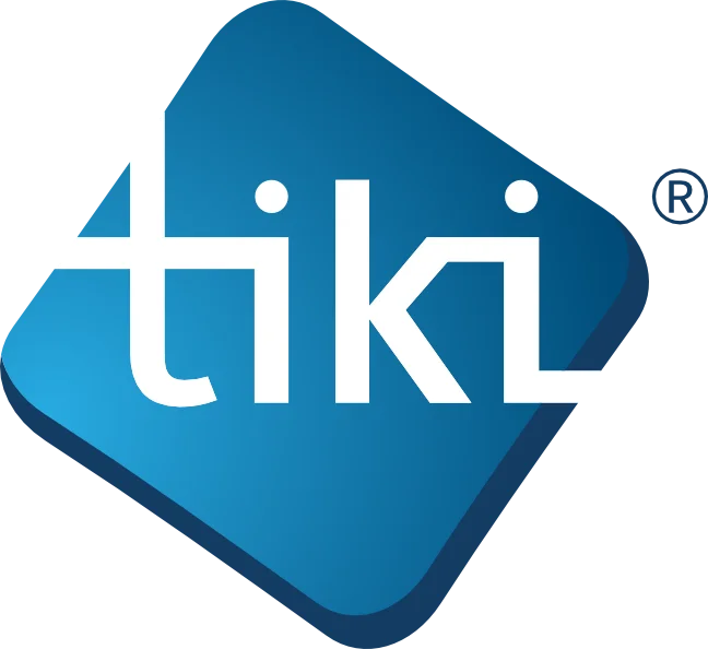 Tiki primary logo in diamond gradient shape